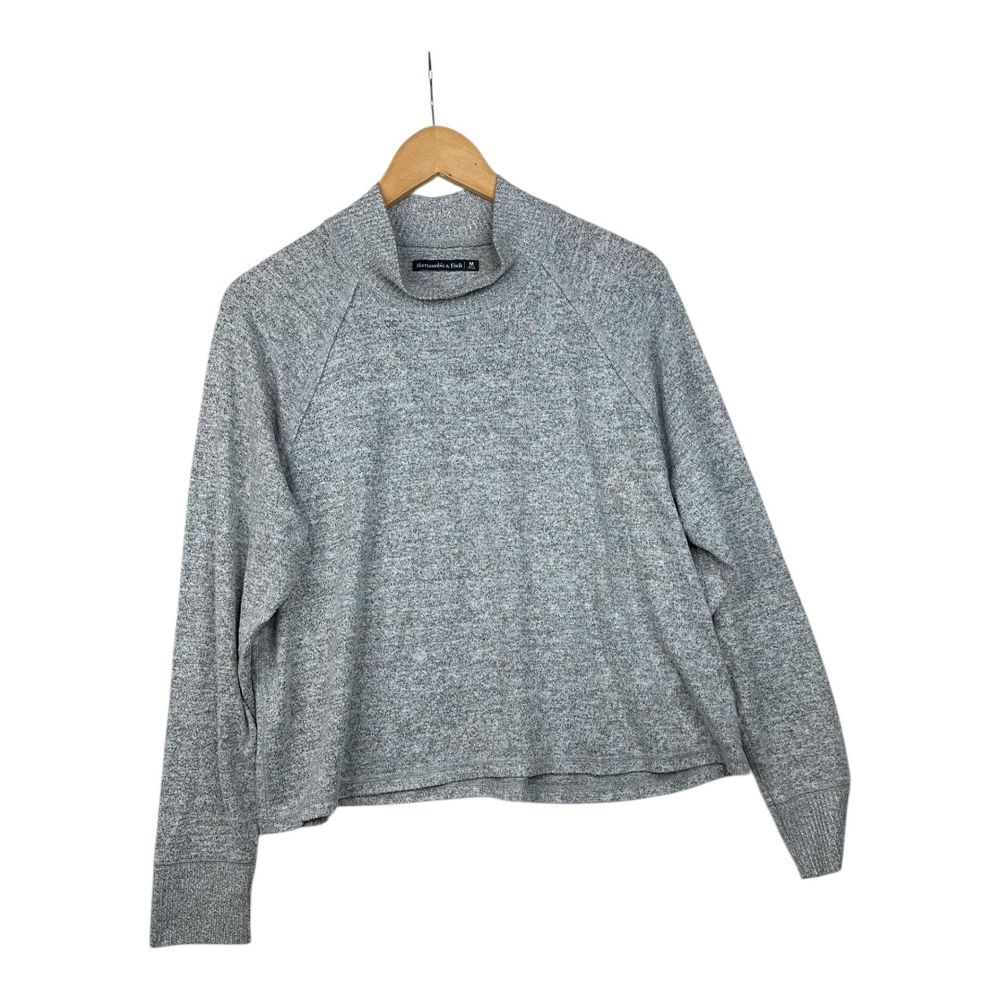 Abercrombie & Fitch Mock Neck Long Sleeve Sweater size Medium‎ Gray
